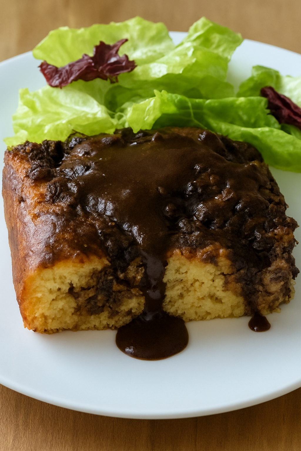 Pastel de elote con mole