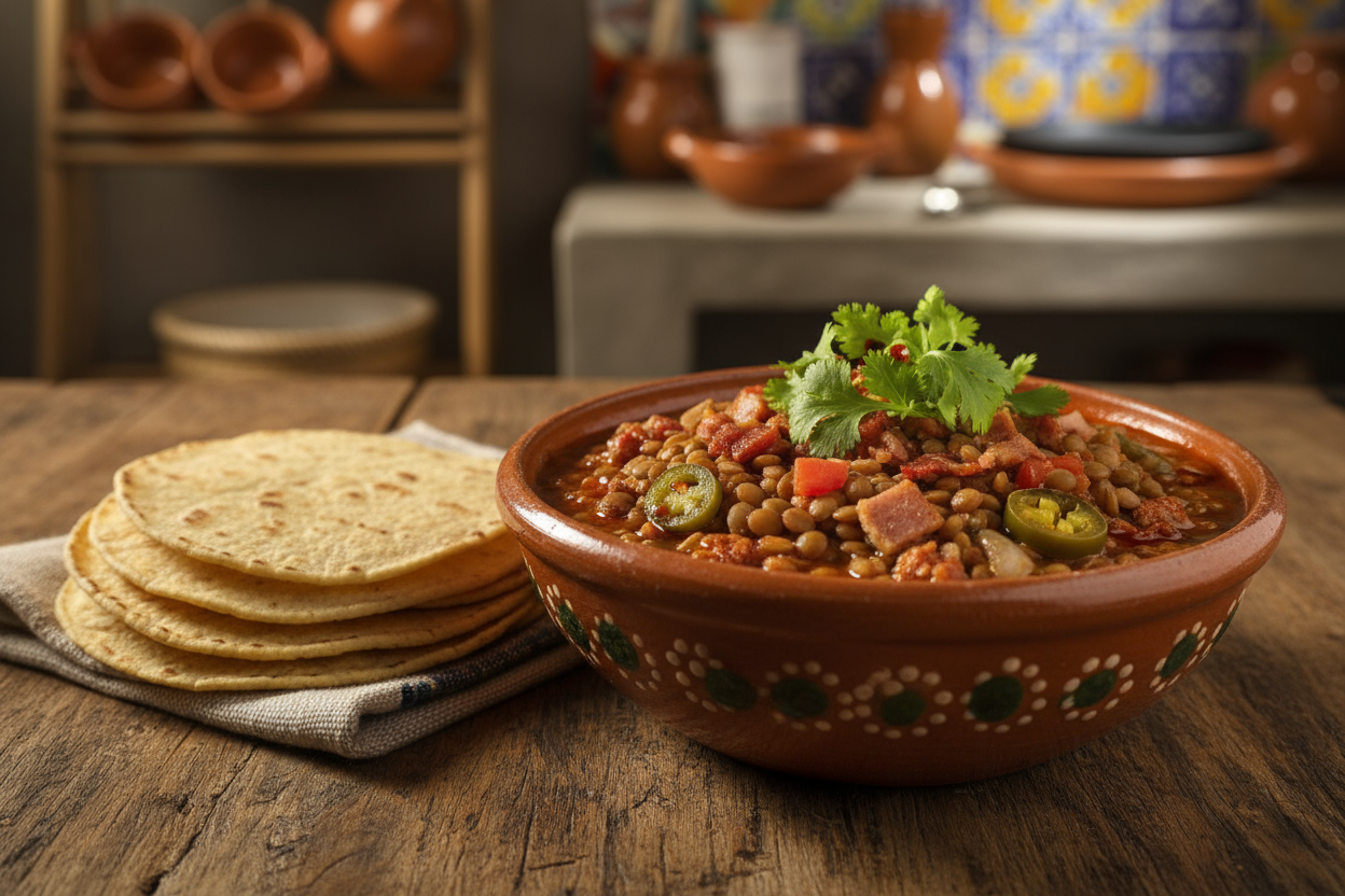 comida mexicana lentejas charras